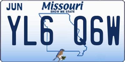 MO license plate YL6Q6W