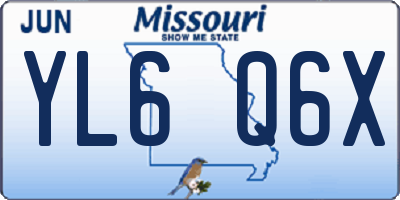 MO license plate YL6Q6X