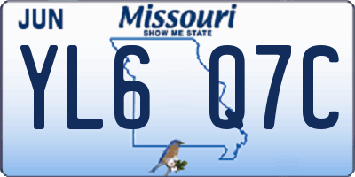 MO license plate YL6Q7C