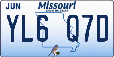 MO license plate YL6Q7D