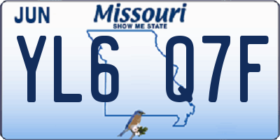 MO license plate YL6Q7F