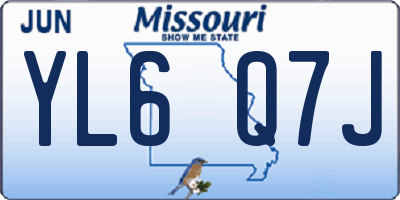 MO license plate YL6Q7J
