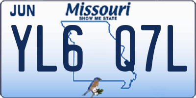 MO license plate YL6Q7L