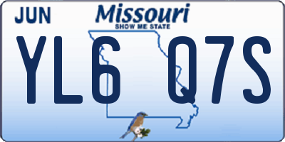 MO license plate YL6Q7S