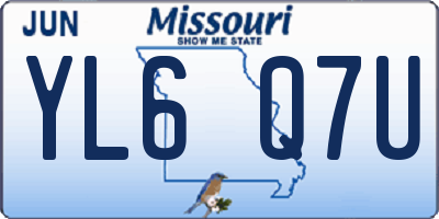 MO license plate YL6Q7U
