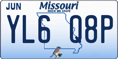 MO license plate YL6Q8P