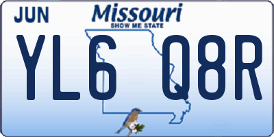 MO license plate YL6Q8R