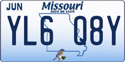 MO license plate YL6Q8Y