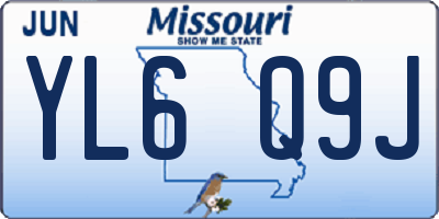 MO license plate YL6Q9J