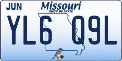 MO license plate YL6Q9L