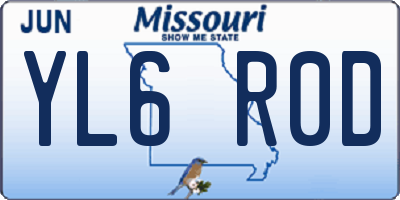 MO license plate YL6R0D
