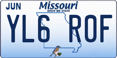 MO license plate YL6R0F