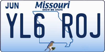 MO license plate YL6R0J