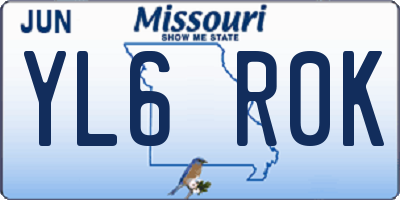 MO license plate YL6R0K
