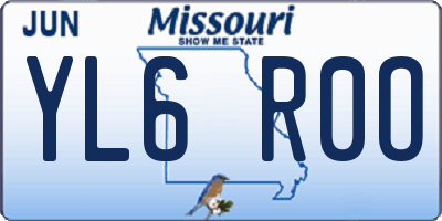 MO license plate YL6R0O