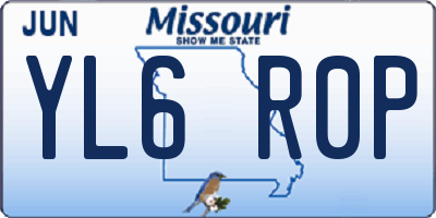 MO license plate YL6R0P