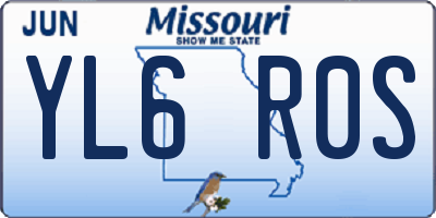 MO license plate YL6R0S
