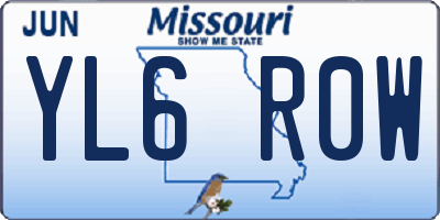 MO license plate YL6R0W
