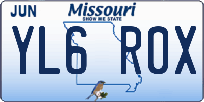 MO license plate YL6R0X