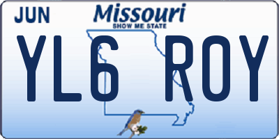MO license plate YL6R0Y