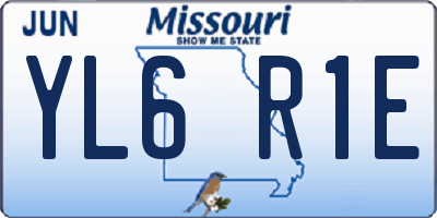 MO license plate YL6R1E