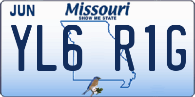 MO license plate YL6R1G