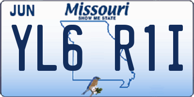 MO license plate YL6R1I