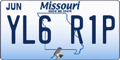 MO license plate YL6R1P