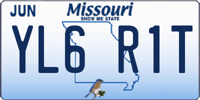 MO license plate YL6R1T