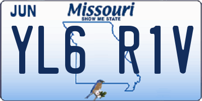 MO license plate YL6R1V