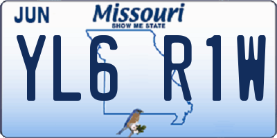 MO license plate YL6R1W