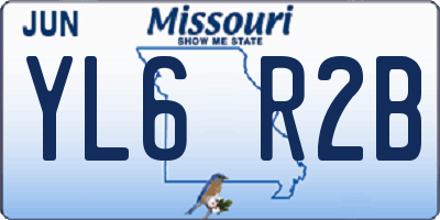 MO license plate YL6R2B