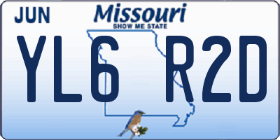 MO license plate YL6R2D