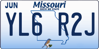 MO license plate YL6R2J