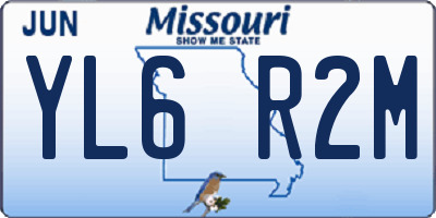 MO license plate YL6R2M