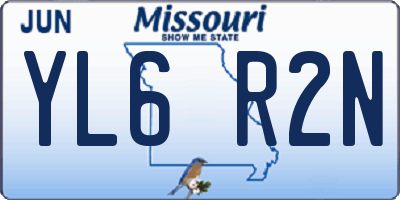 MO license plate YL6R2N