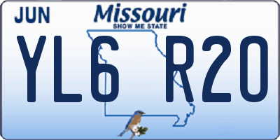 MO license plate YL6R2O