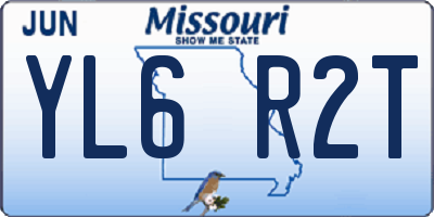 MO license plate YL6R2T