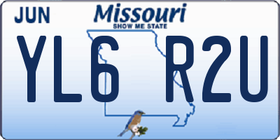 MO license plate YL6R2U