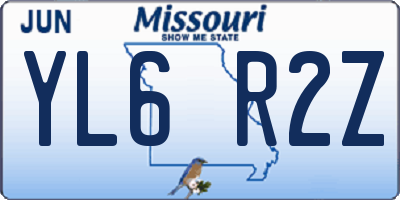 MO license plate YL6R2Z