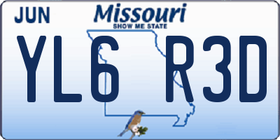 MO license plate YL6R3D