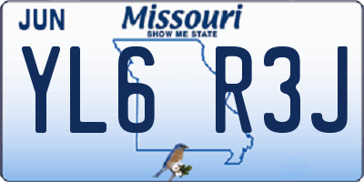 MO license plate YL6R3J