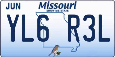 MO license plate YL6R3L