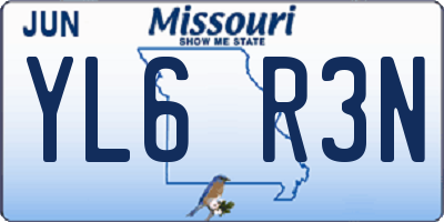 MO license plate YL6R3N