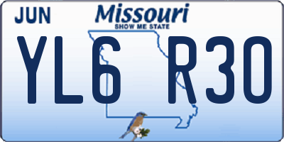 MO license plate YL6R3O