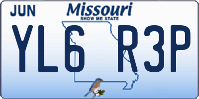 MO license plate YL6R3P