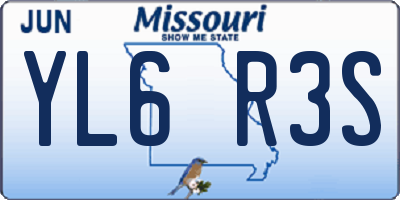 MO license plate YL6R3S