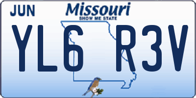 MO license plate YL6R3V