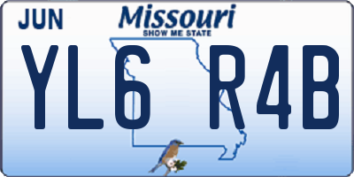 MO license plate YL6R4B
