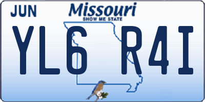 MO license plate YL6R4I